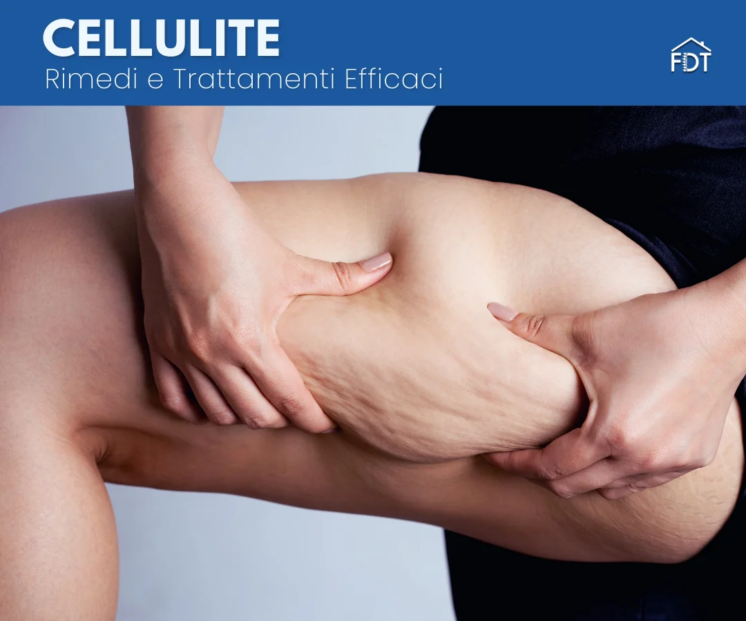 Mani che effettuano un massaggio professionale sulla coscia per la cellulite