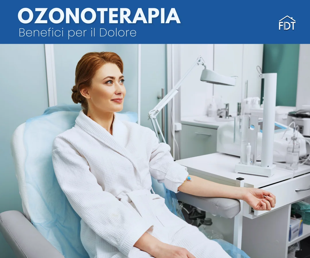 Paziente rilassata riceve trattamento di ozonoterapia endovenosa in studio medico