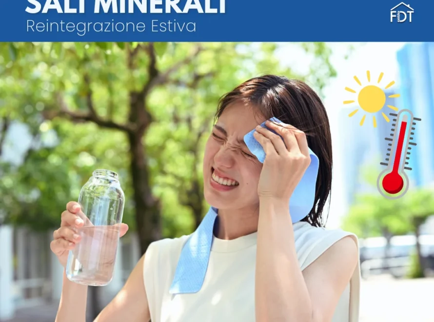 Donna che si asciuga il sudore e beve acqua in una giornata calda